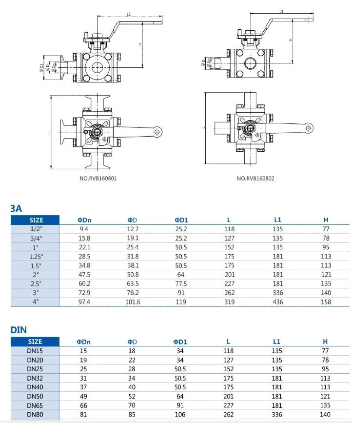 Ss Quick Install Three Way Ball Valve